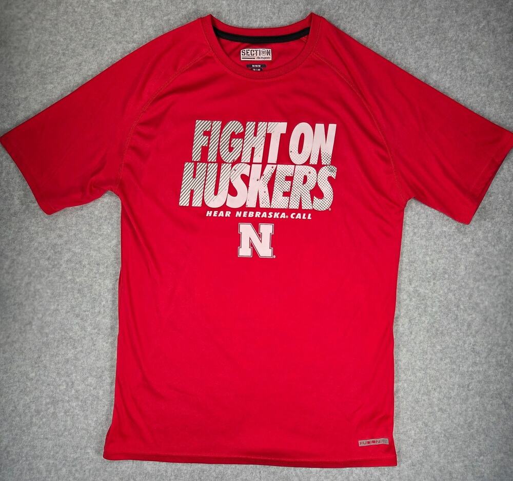Majestic Section 101 Nebraska Cornhuskers Men's Medium Red Performance T-Shirt